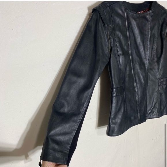 Bano eeMee Black Genuine Leather Jacket 6 - Picture 10 of 15
